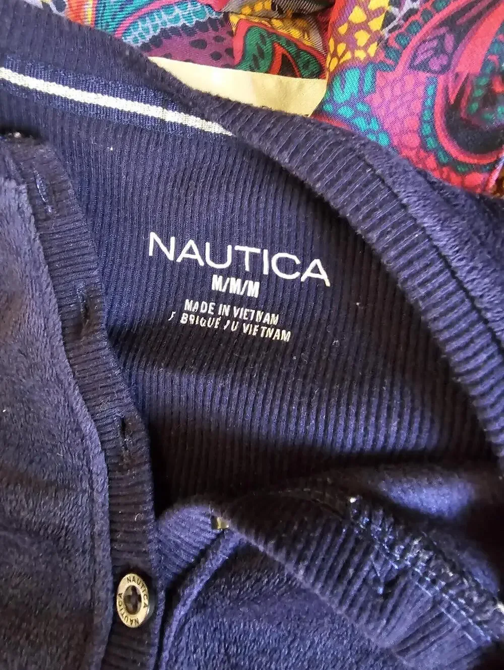 Nautica Men's Navy Blue Long Sleeve Pullover Shirt M